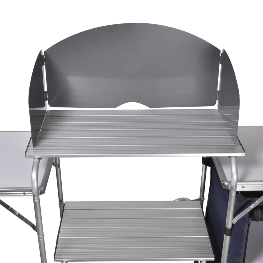 Unité de cuisine de camping pliable avec pare-vent Aluminium Meubles de camping vidaXL