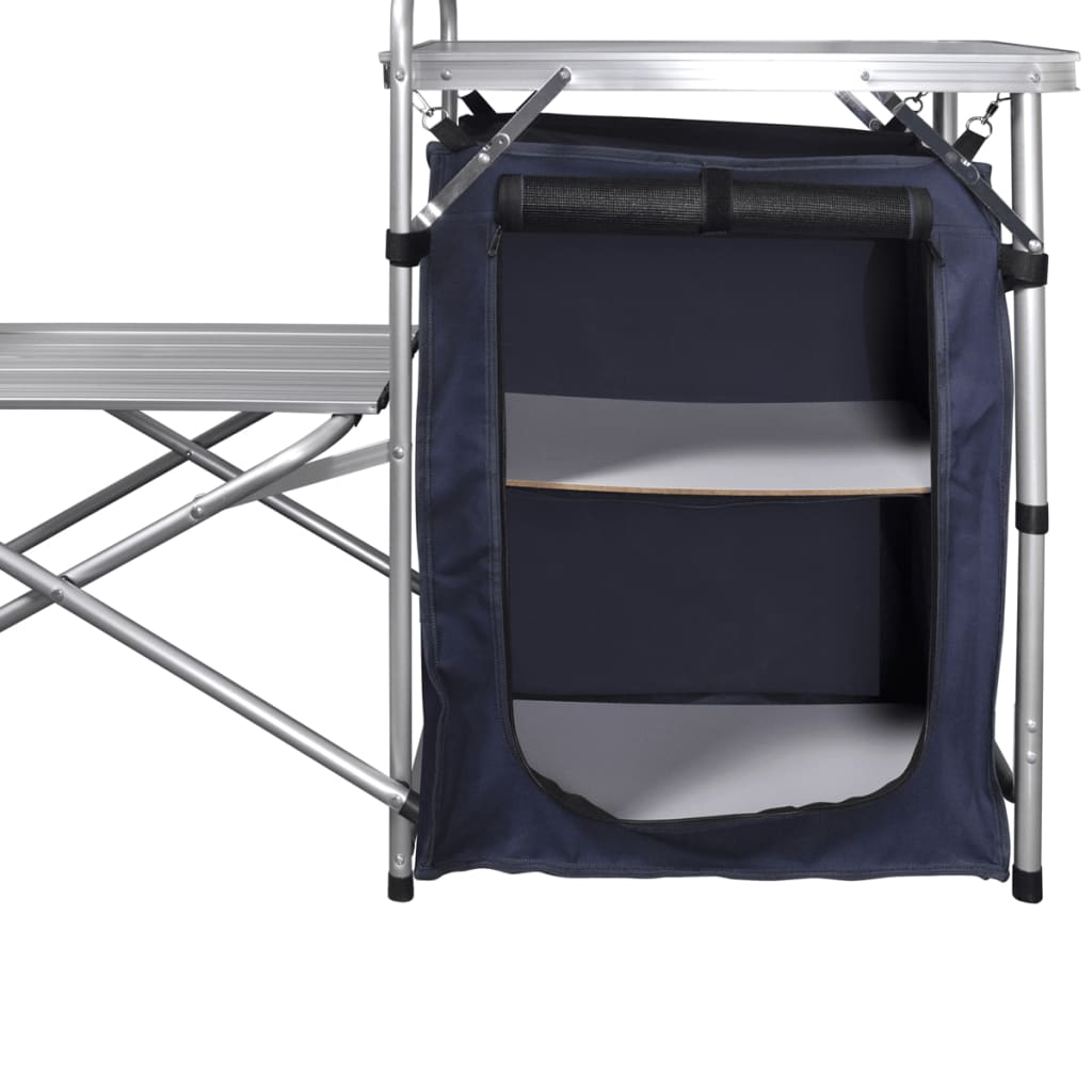 Unité de cuisine de camping pliable avec pare-vent Aluminium Meubles de camping vidaXL