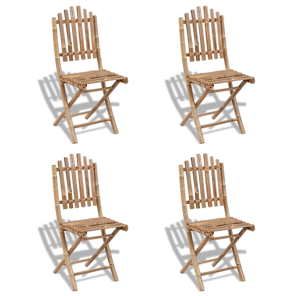Ensemble à manger d'extérieur pliable 5 pcs Bambou - XIOS