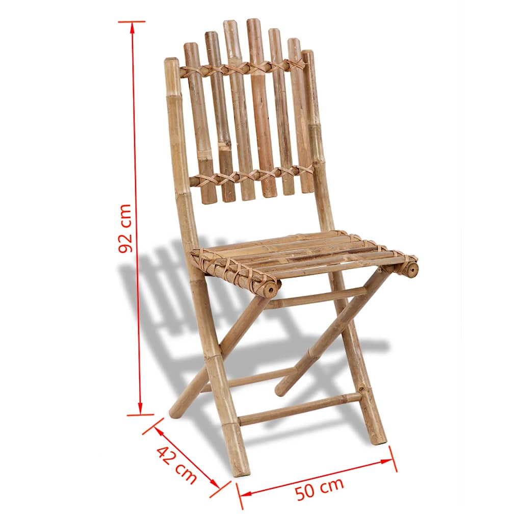 Ensemble à manger d'extérieur pliable 5 pcs Bambou - XIOS
