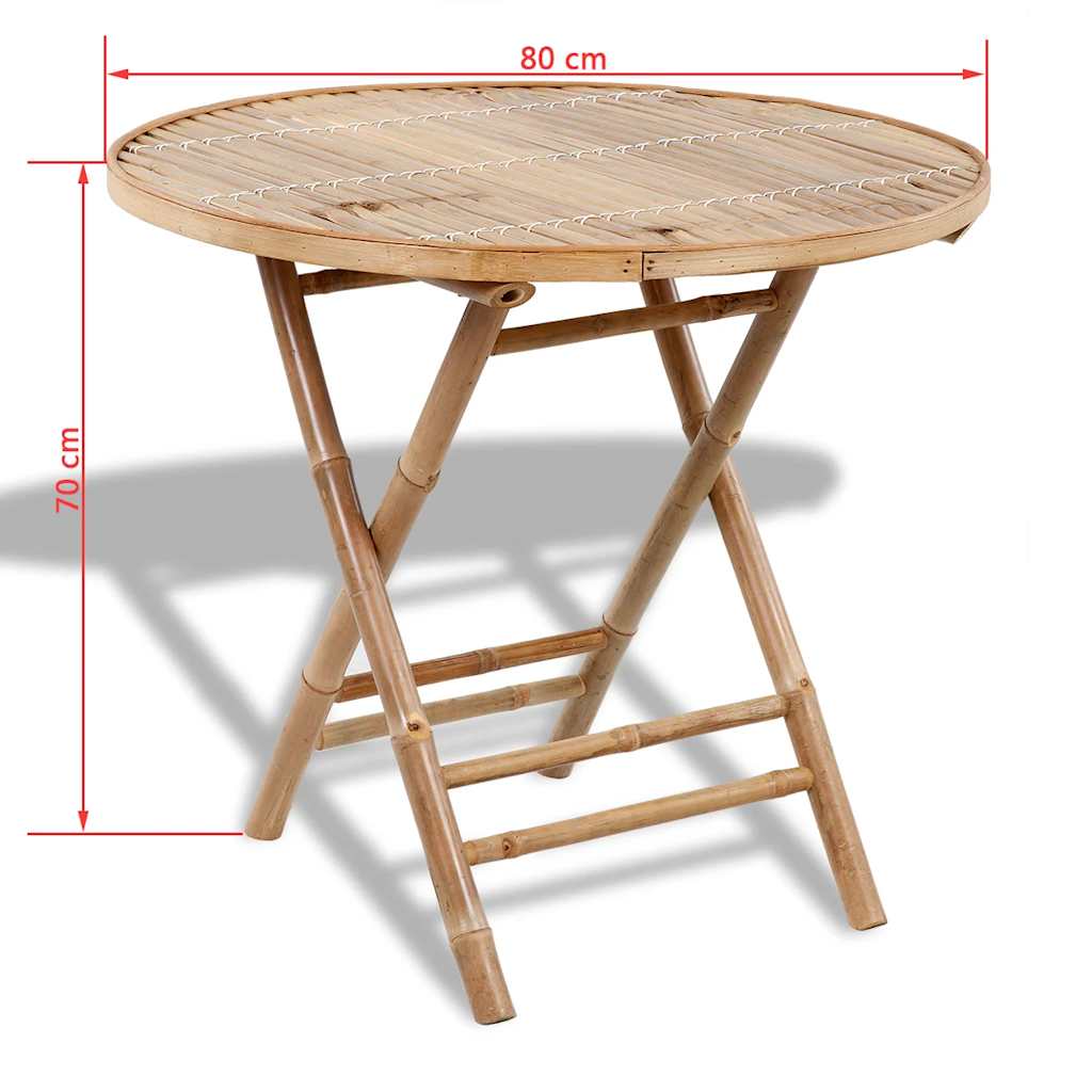 Ensemble à manger d'extérieur pliable 5 pcs Bambou - XIOS