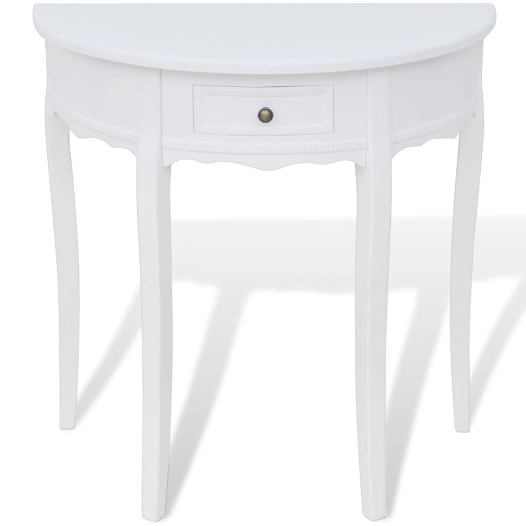 Table console avec tiroir Demi-ronde Blanc - XIOS