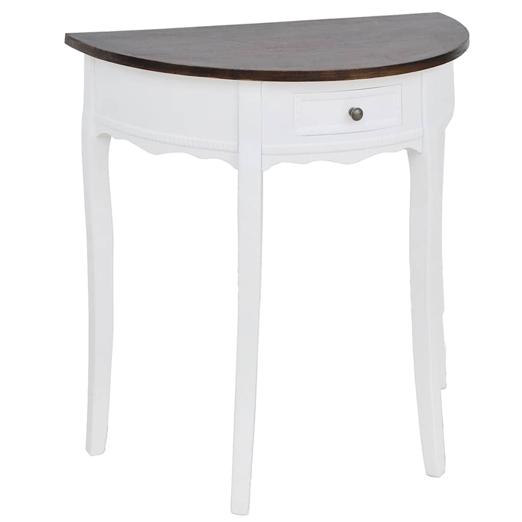 Table console avec tiroir et dessus de table marron Demi-ronde - XIOS