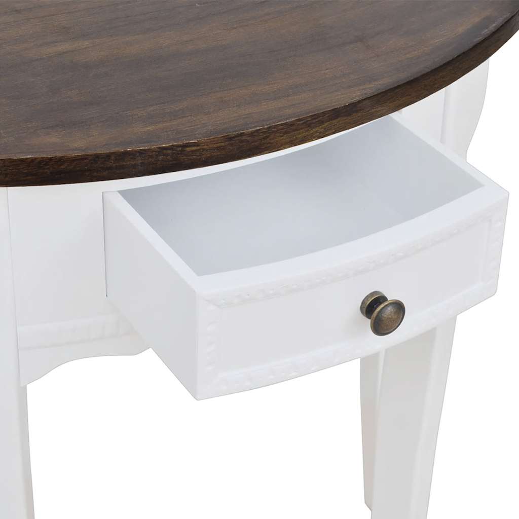 Table console avec tiroir et dessus de table marron Demi-ronde - XIOS