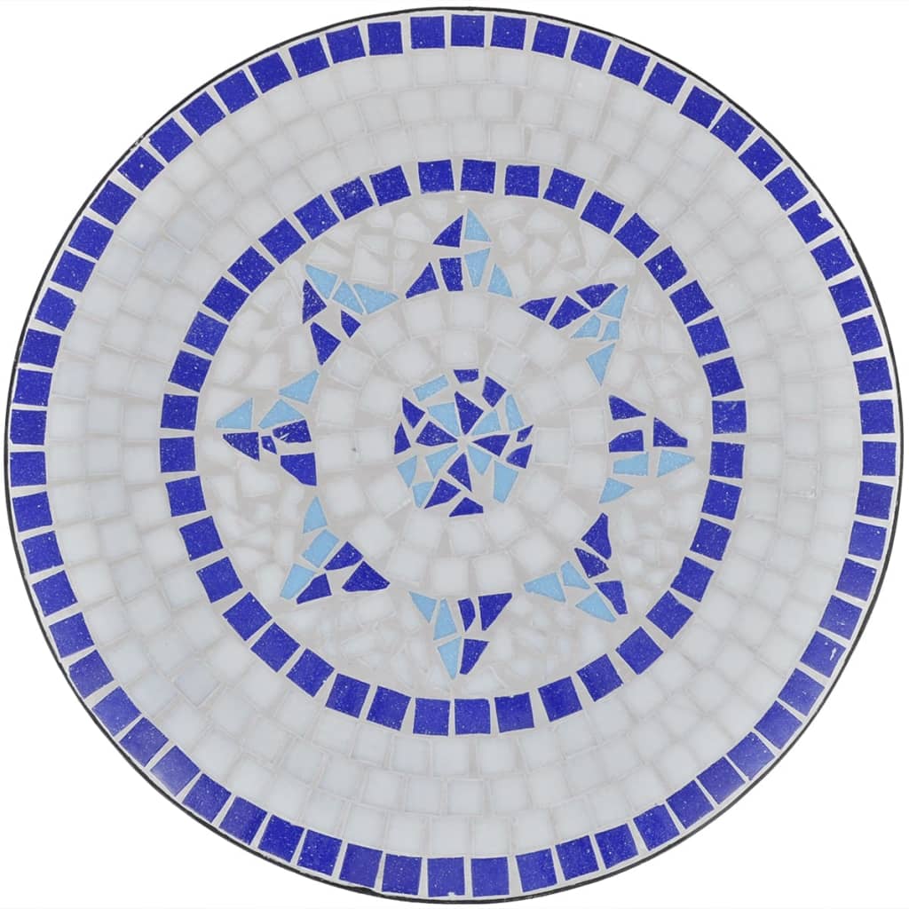 Table de bistro Bleu et blanc 60 cm Mosaïque Tables de jardin vidaXL