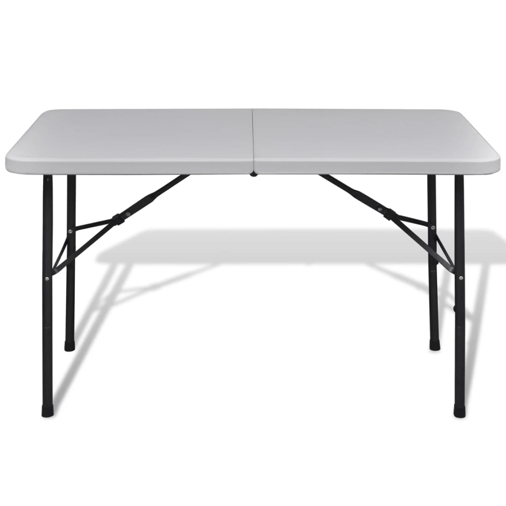 Table de jardin pliable 122 cm blanche en HDPE Meubles de camping vidaXL