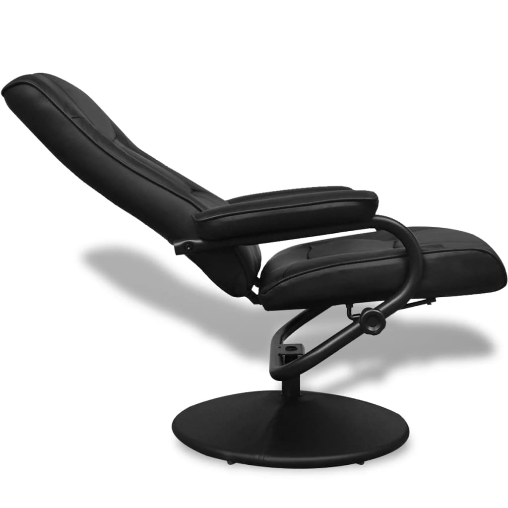 Fauteuil TV avec repose-pied Noir Similicuir - XIOS