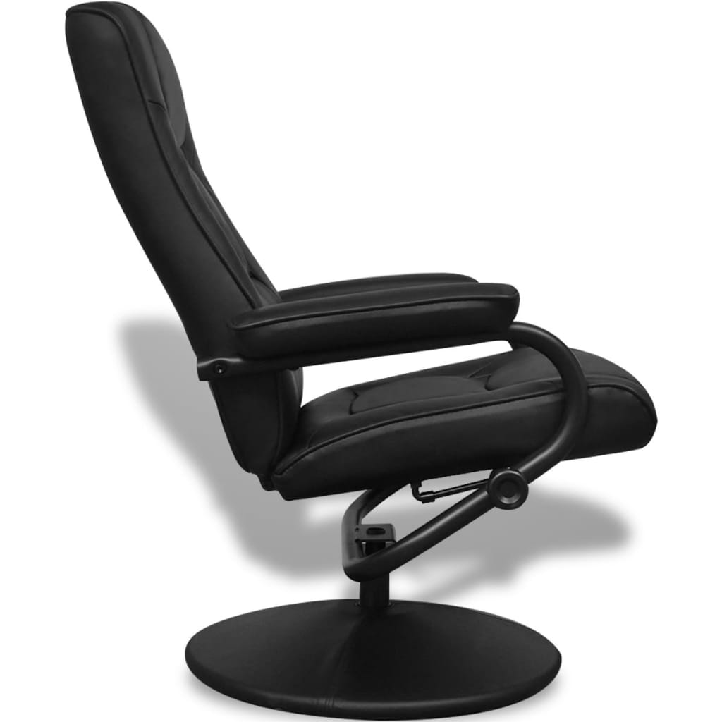 Fauteuil TV avec repose-pied Noir Similicuir - XIOS