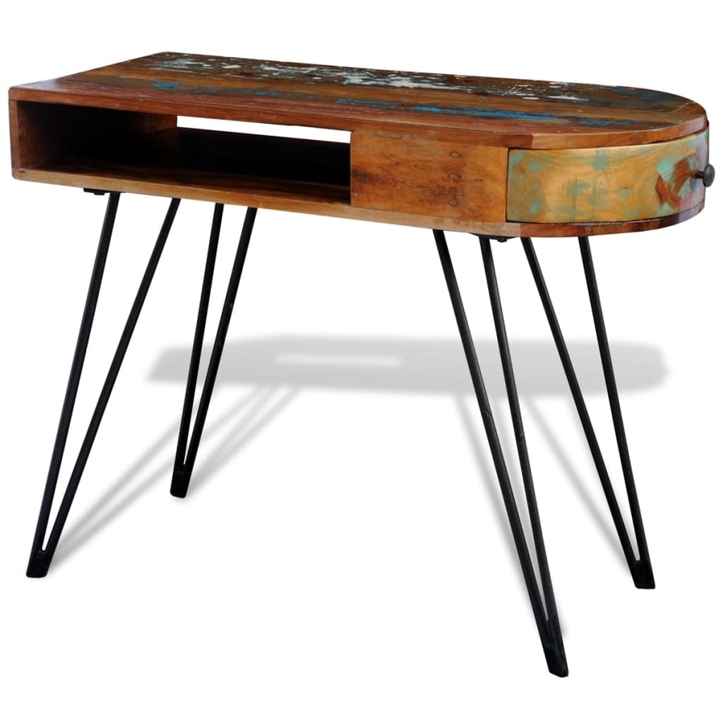 Bureau avec pieds en fer Bois de récupération solide - XIOS