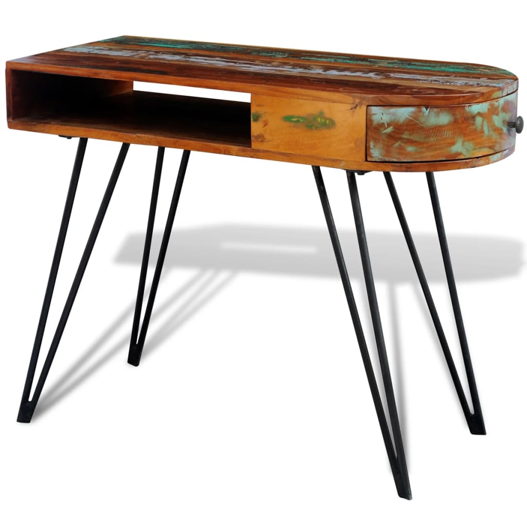 Bureau avec pieds en fer Bois de récupération solide - XIOS