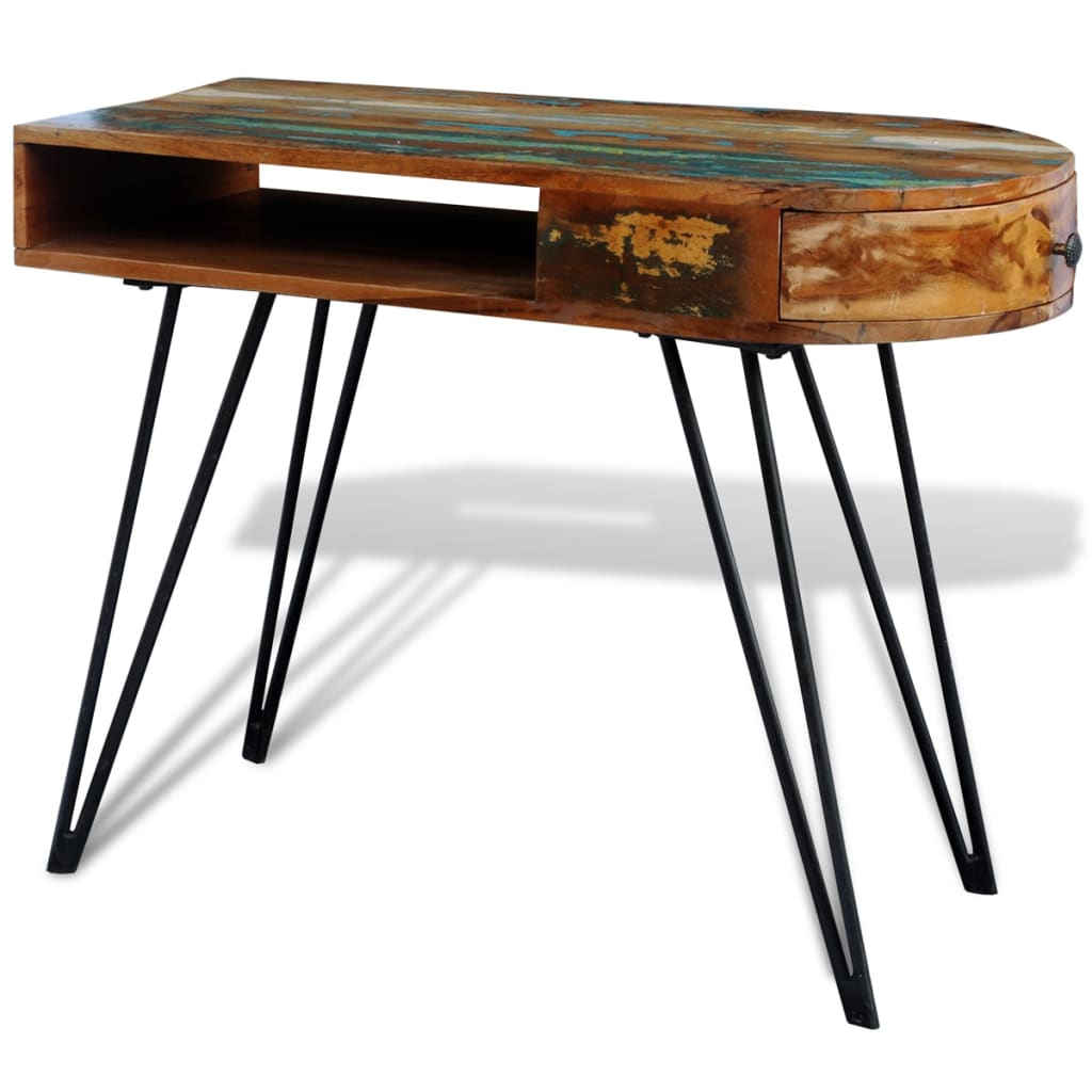 Bureau avec pieds en fer Bois de récupération solide - XIOS