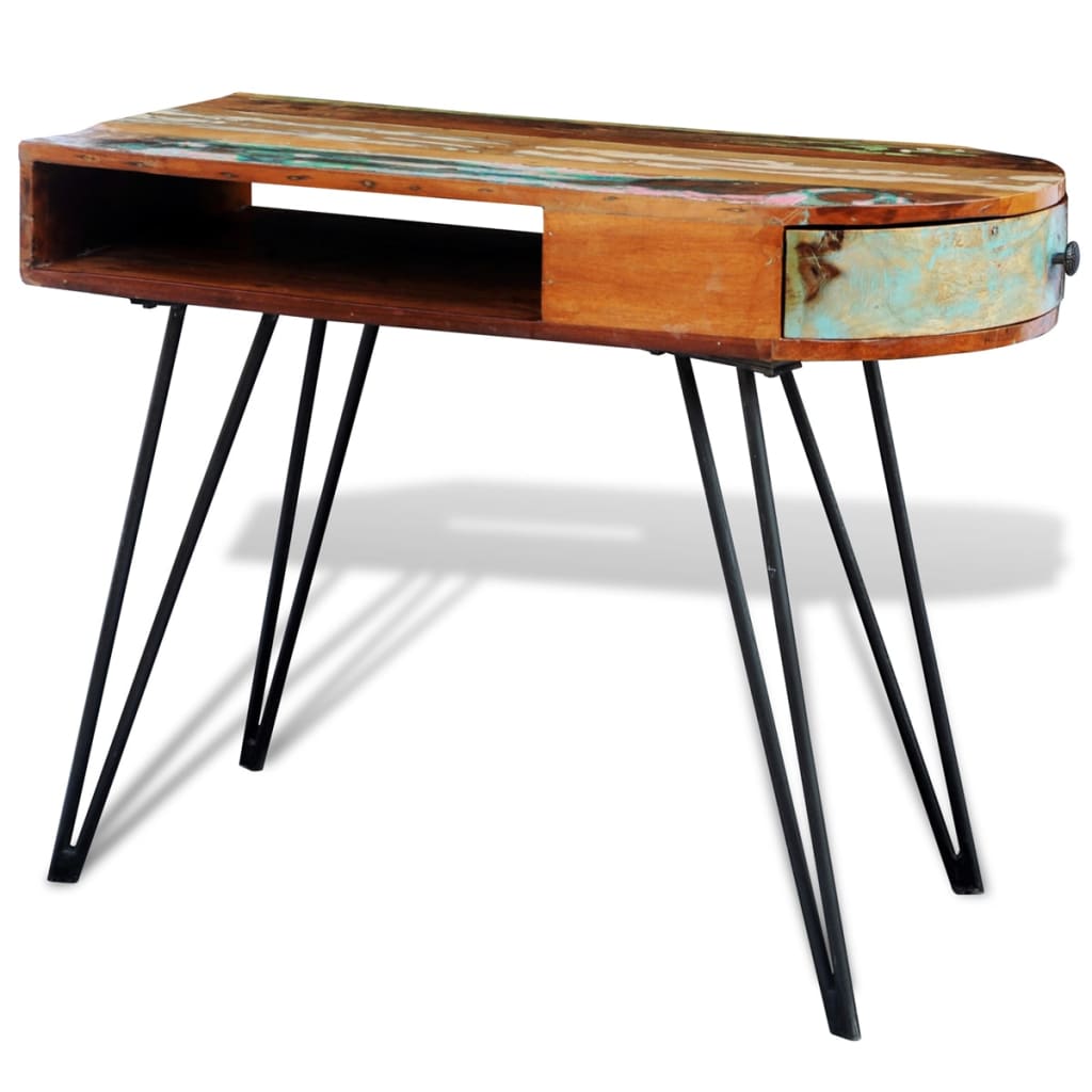 Bureau avec pieds en fer Bois de récupération solide - XIOS