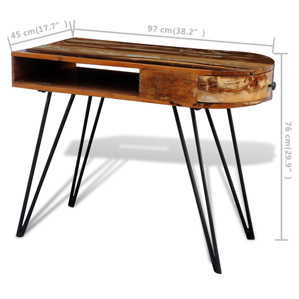 Bureau avec pieds en fer Bois de récupération solide - XIOS