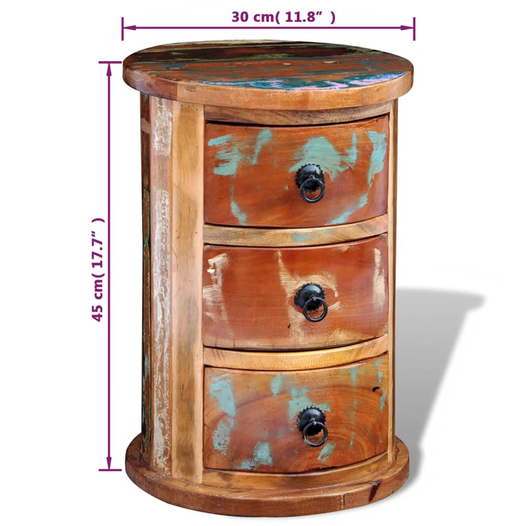 Armoire avec 3 tiroirs Bois de récupération massif - XIOS