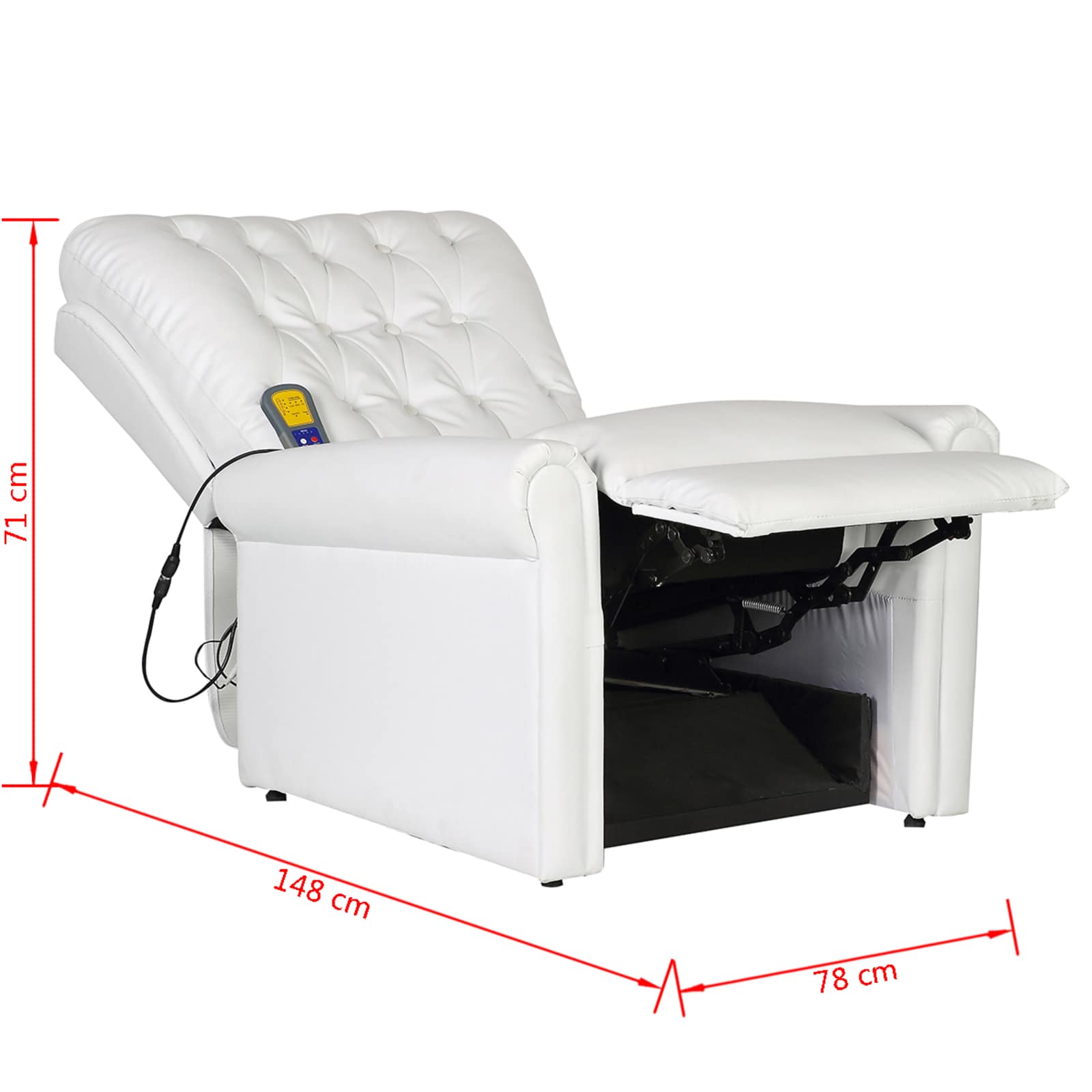 Chaise de massage électrique Blanc crème 78 x 148 x 71 cm - XIOS