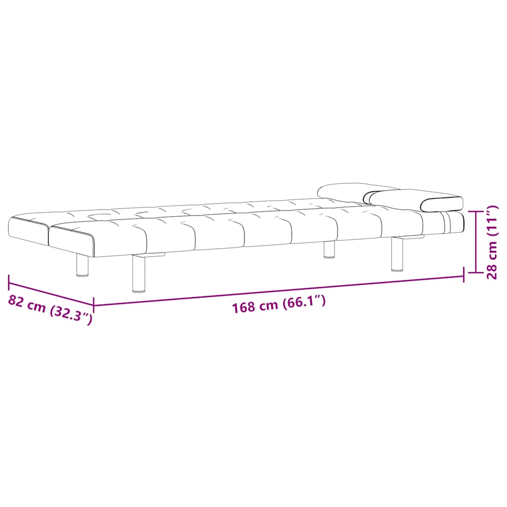 Canapé-lit réglable avec deux oreillers Similicuir Blanc crème - XIOS