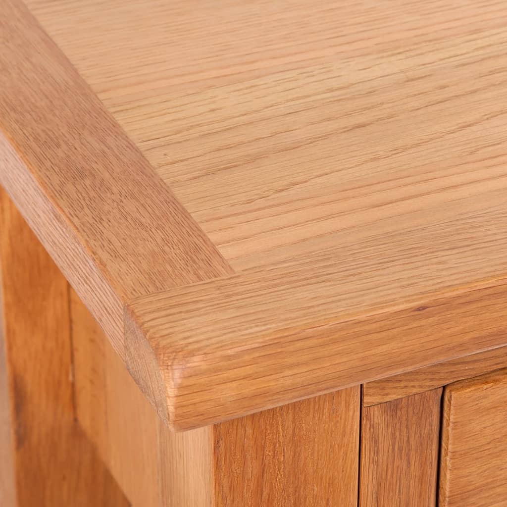 Table console avec 2 tiroirs 83x30x73 cm Bois de chêne massif - XIOS