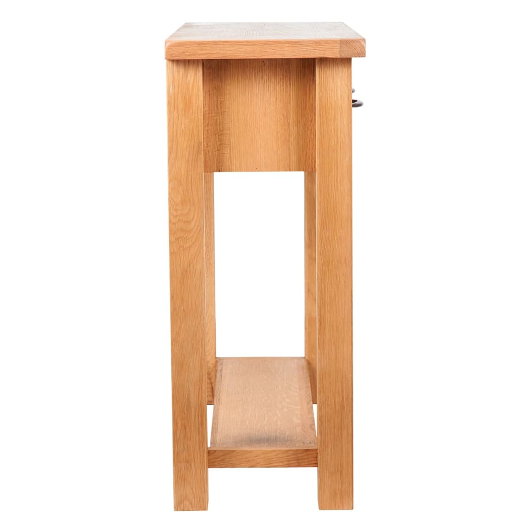 Table console avec 2 tiroirs 83x30x73 cm Bois de chêne massif - XIOS