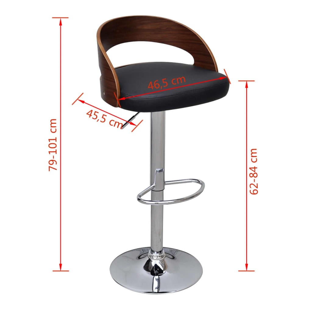 Tabourets de bar lot de 2 bois courbé - XIOS