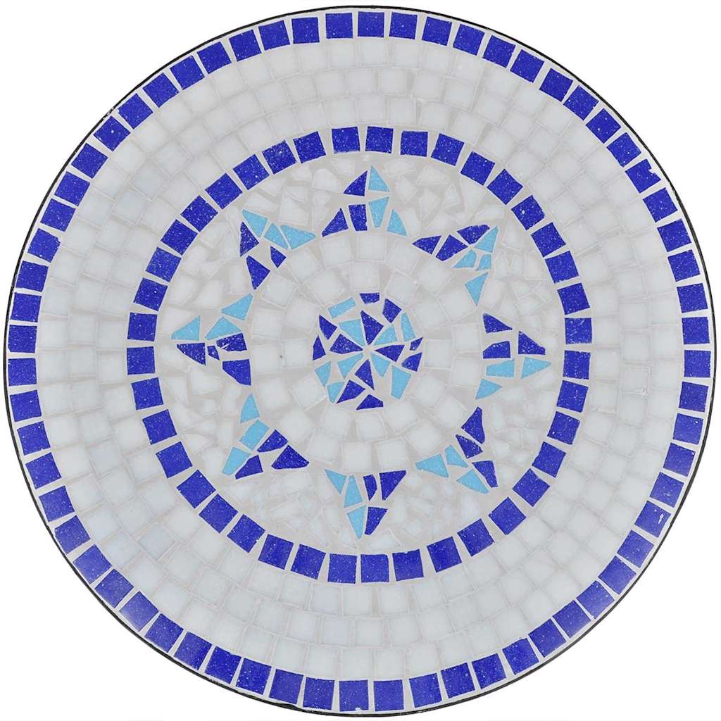 Ensemble de bistro 3 pcs Carreaux céramiques Bleu et blanc