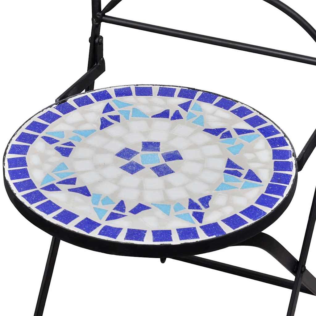 Ensemble de bistro 3 pcs Carreaux céramiques Bleu et blanc