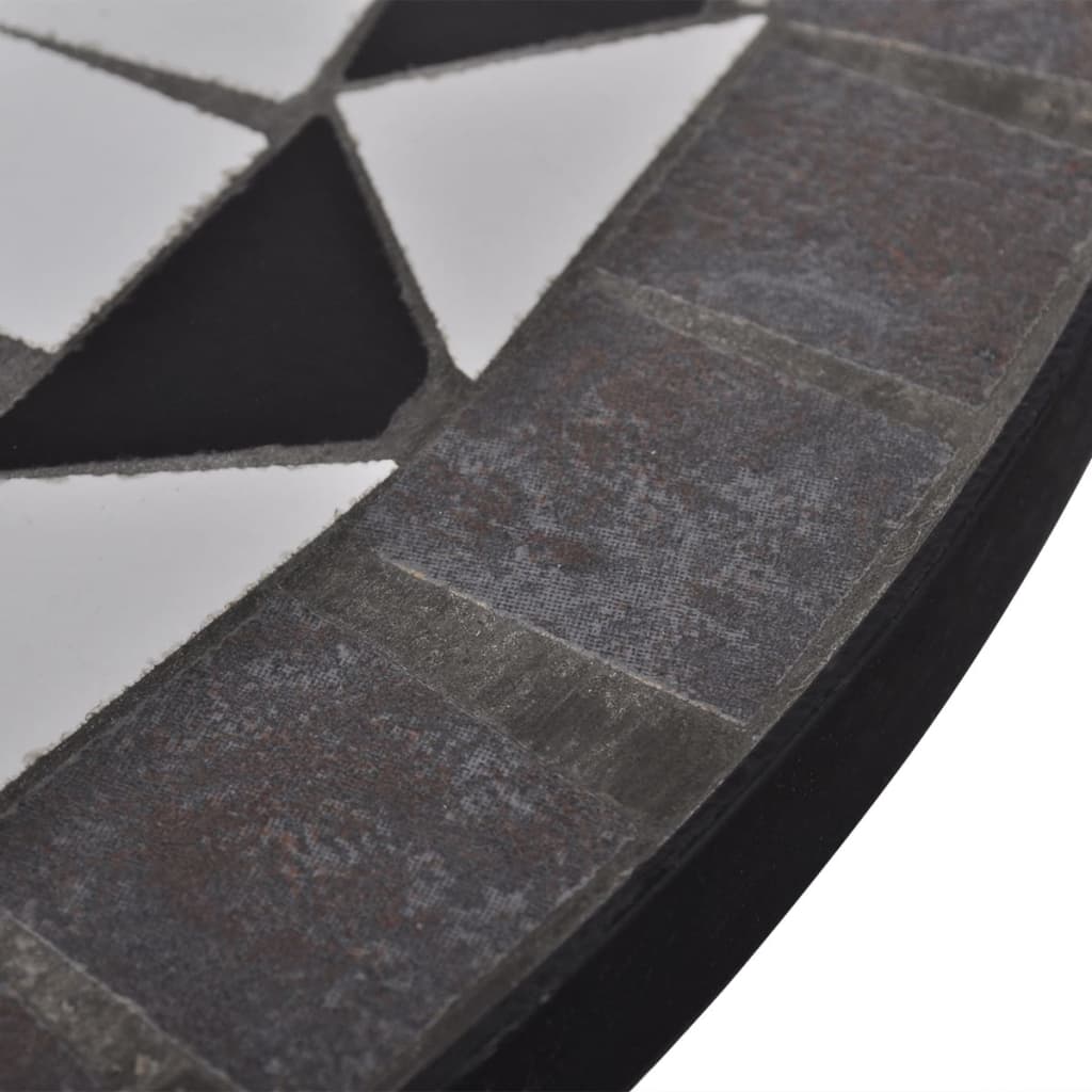Mobilier de bistro 3 pcs Carreaux céramiques Noir et blanc
