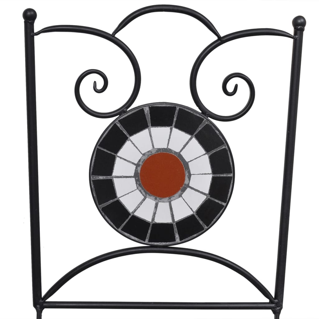 Mobilier de bistro 3 pcs Carreau céramique Terre cuite et blanc