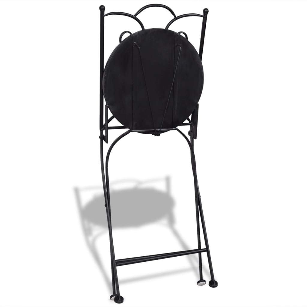 Mobilier de bistro 3 pcs Carreau céramique Terre cuite et blanc