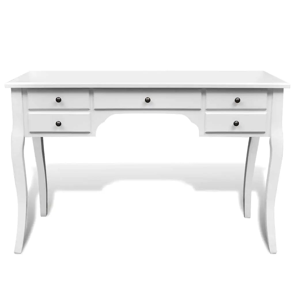 Bureau français en bois avec pieds courbés et 5 tiroirs - XIOS