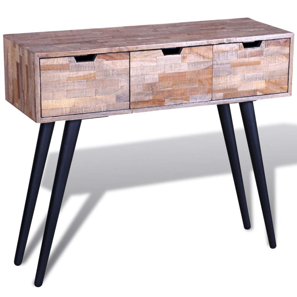 Table console avec 3 tiroirs Bois de teck recyclé - XIOS