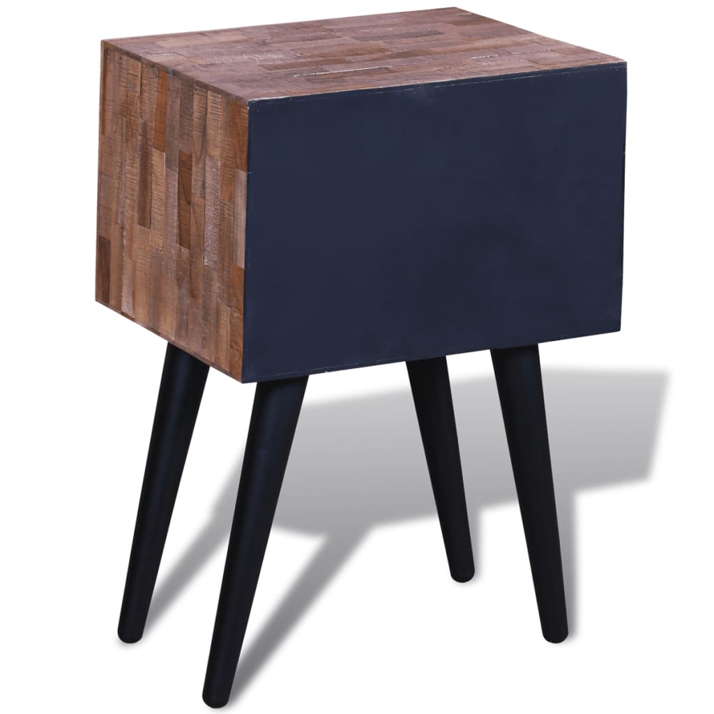 Table de chevet avec 2 tiroirs Bois de teck recyclé - XIOS
