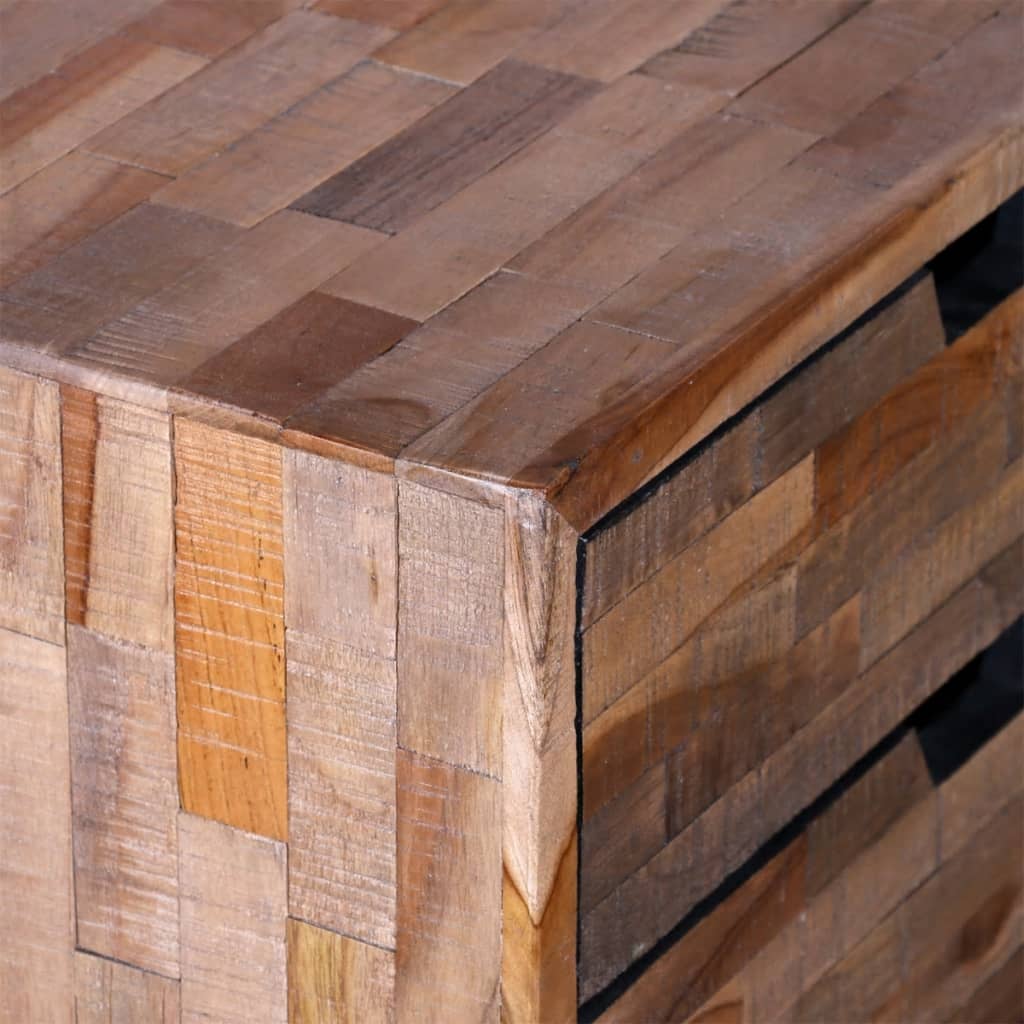 Table de chevet avec 2 tiroirs Bois de teck recyclé - XIOS