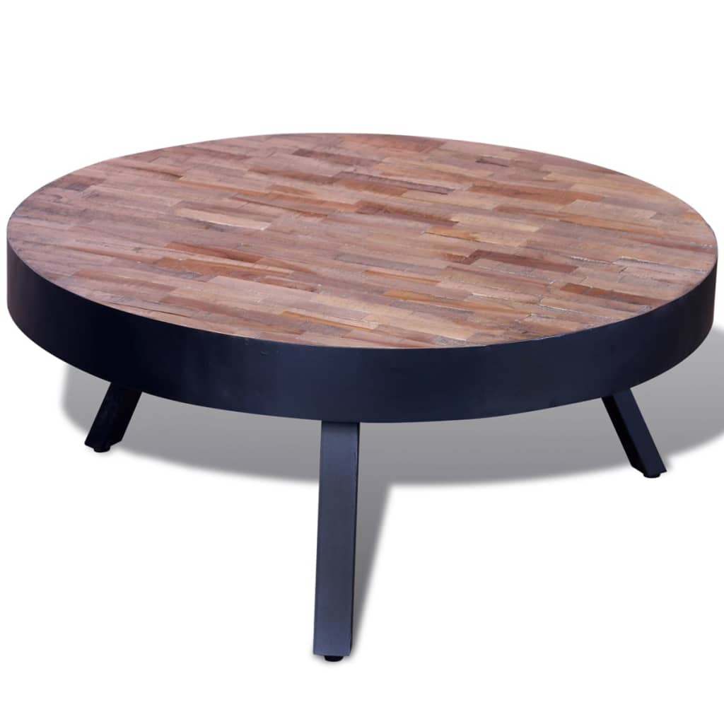 Table basse ronde Bois de teck recyclé - XIOS