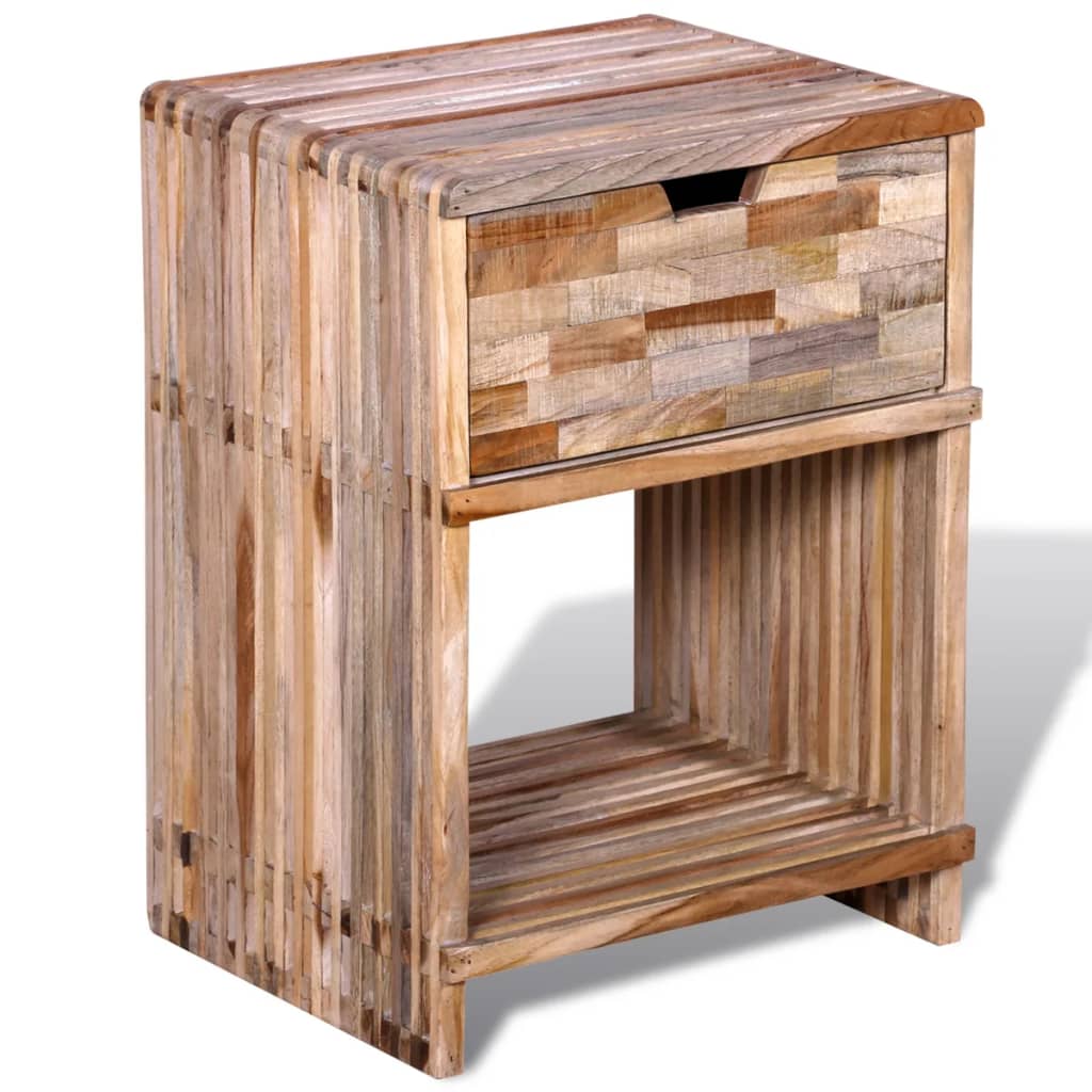 Table de chevet avec tiroir Bois de teck recyclé - XIOS
