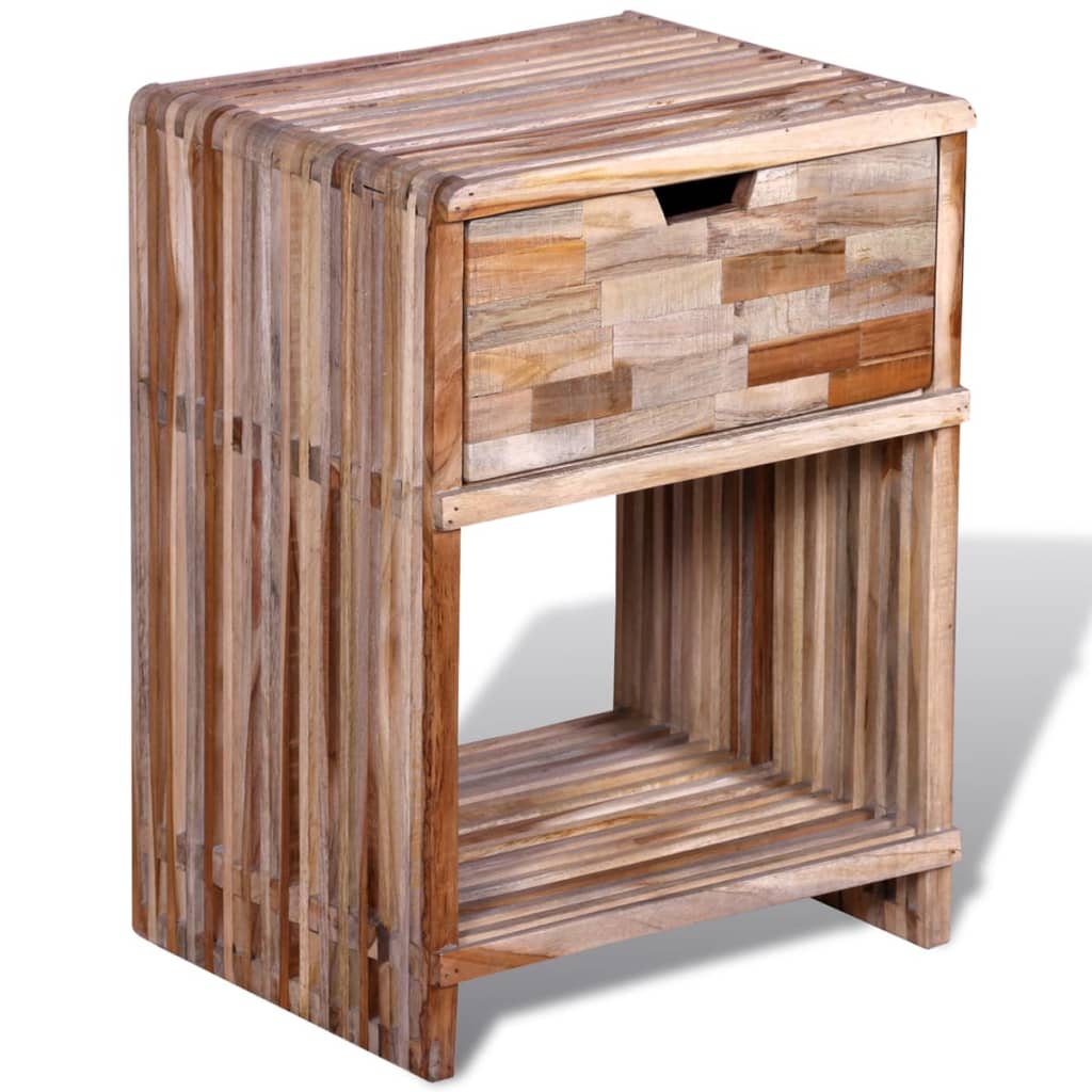 Table de chevet avec tiroir Bois de teck recyclé - XIOS