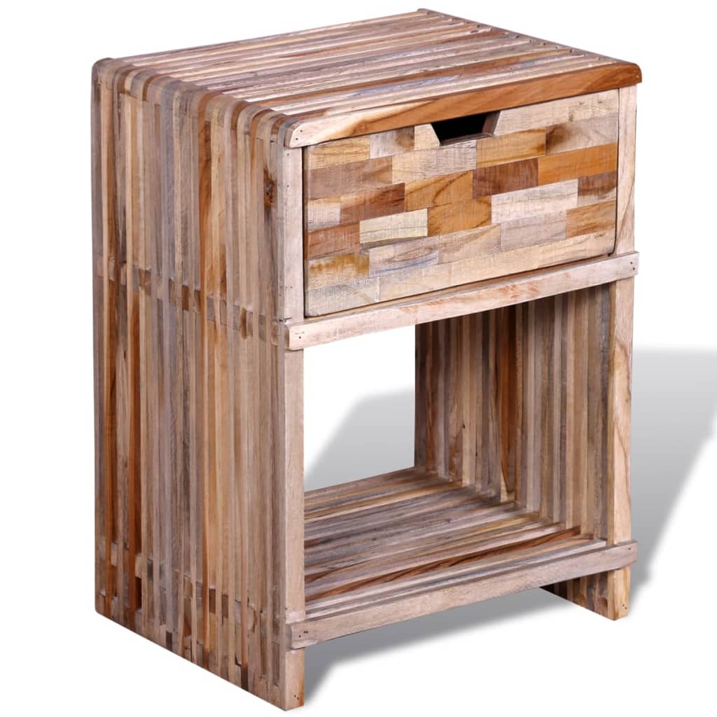 Table de chevet avec tiroir Bois de teck recyclé - XIOS