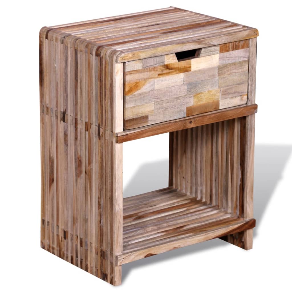 Table de chevet avec tiroir Bois de teck recyclé - XIOS