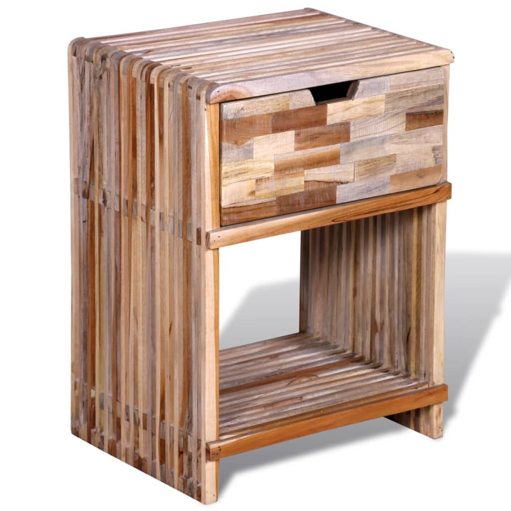 Table de chevet avec tiroir Bois de teck recyclé - XIOS