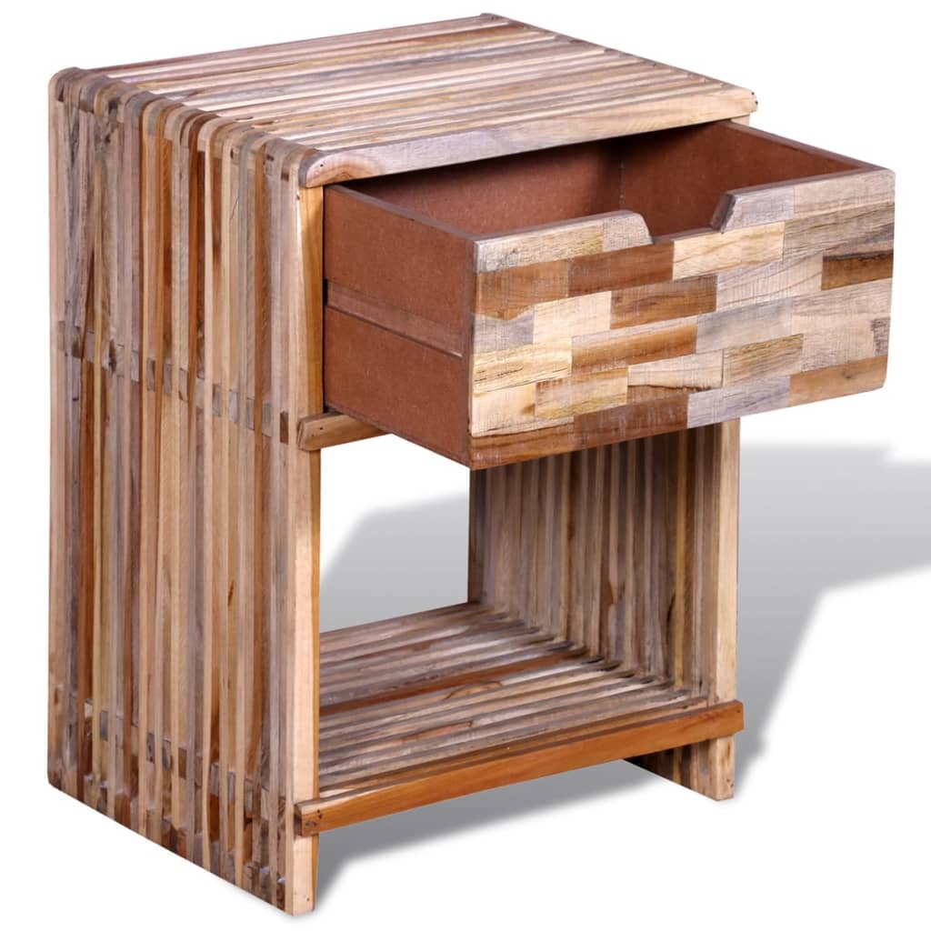 Table de chevet avec tiroir Bois de teck recyclé - XIOS