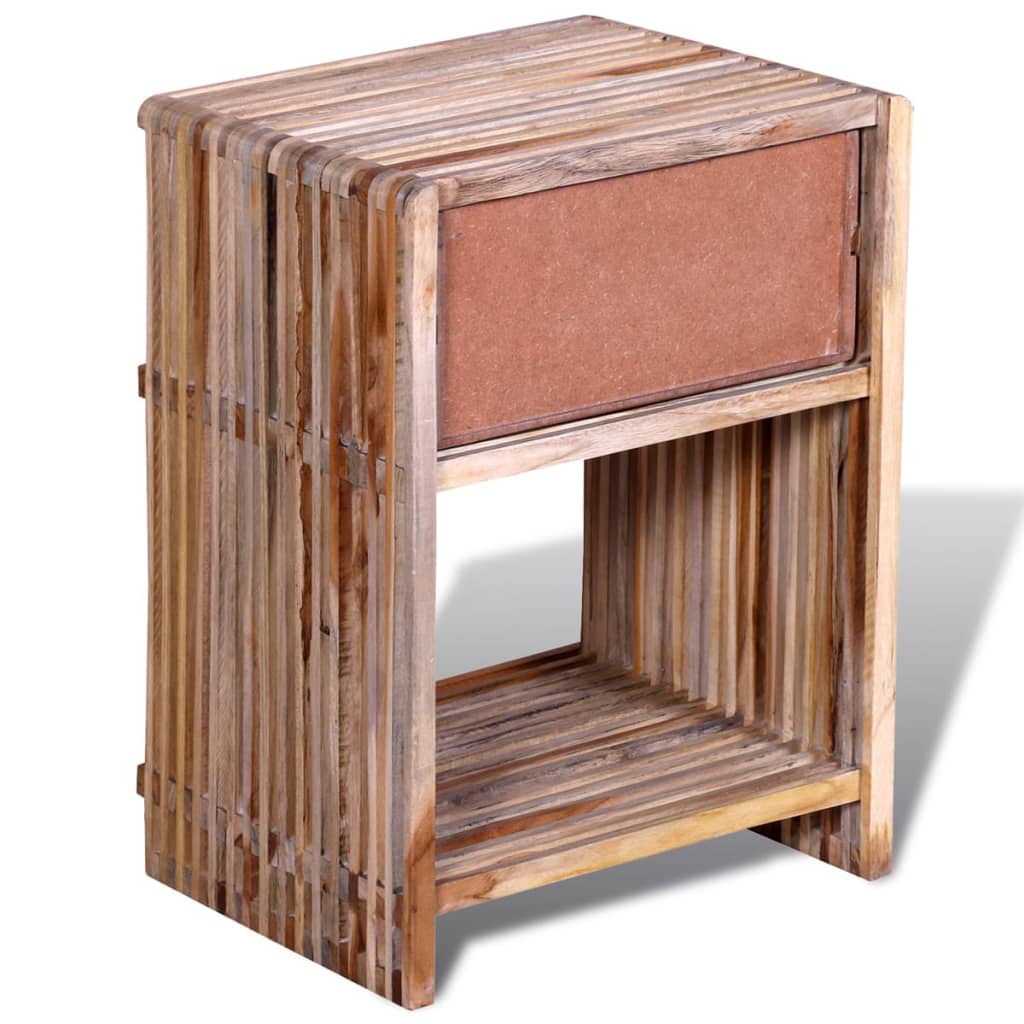 Table de chevet avec tiroir Bois de teck recyclé - XIOS