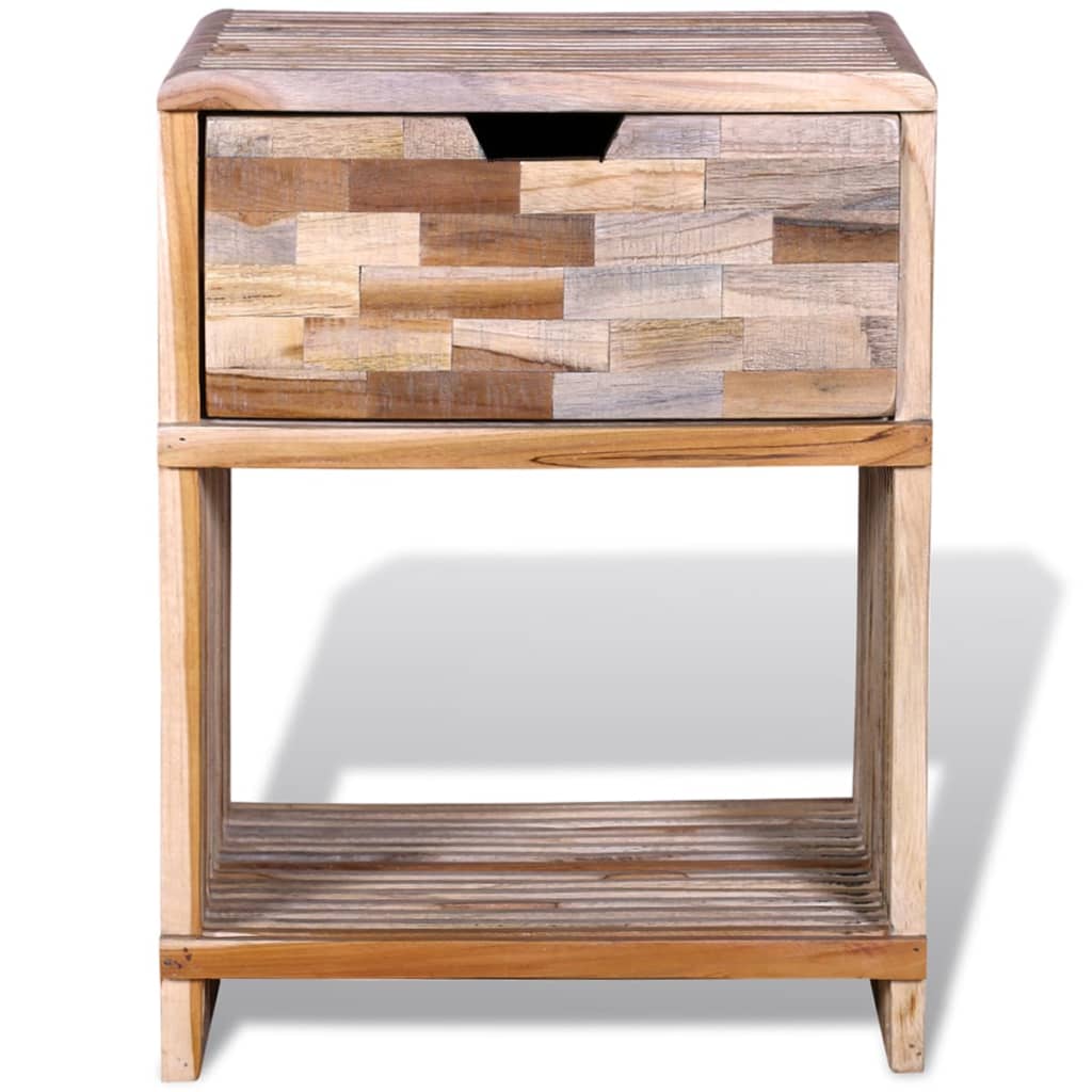 Table de chevet avec tiroir Bois de teck recyclé - XIOS
