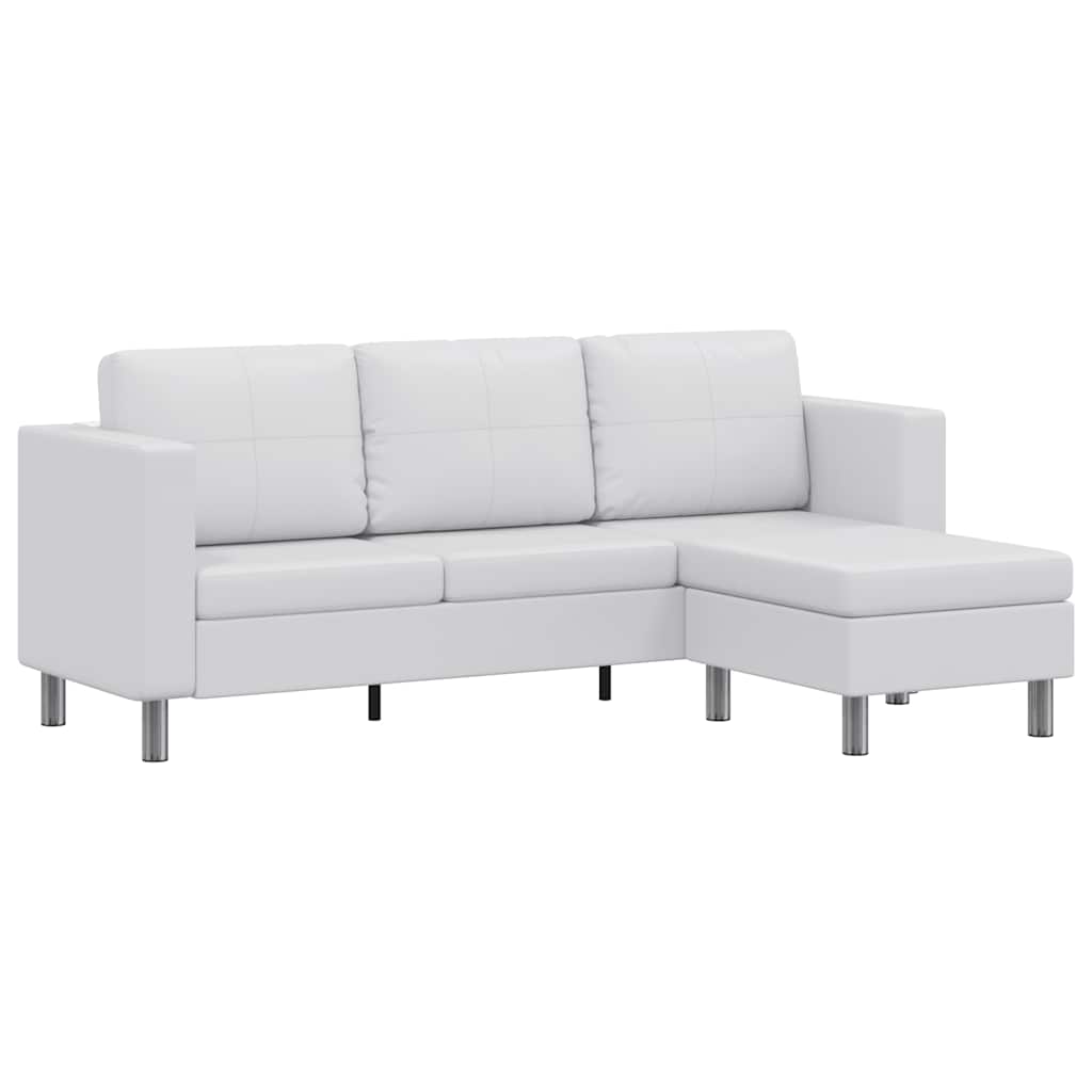 Canapé sectionnel à 3 places cuir synthétique blanc - XIOS