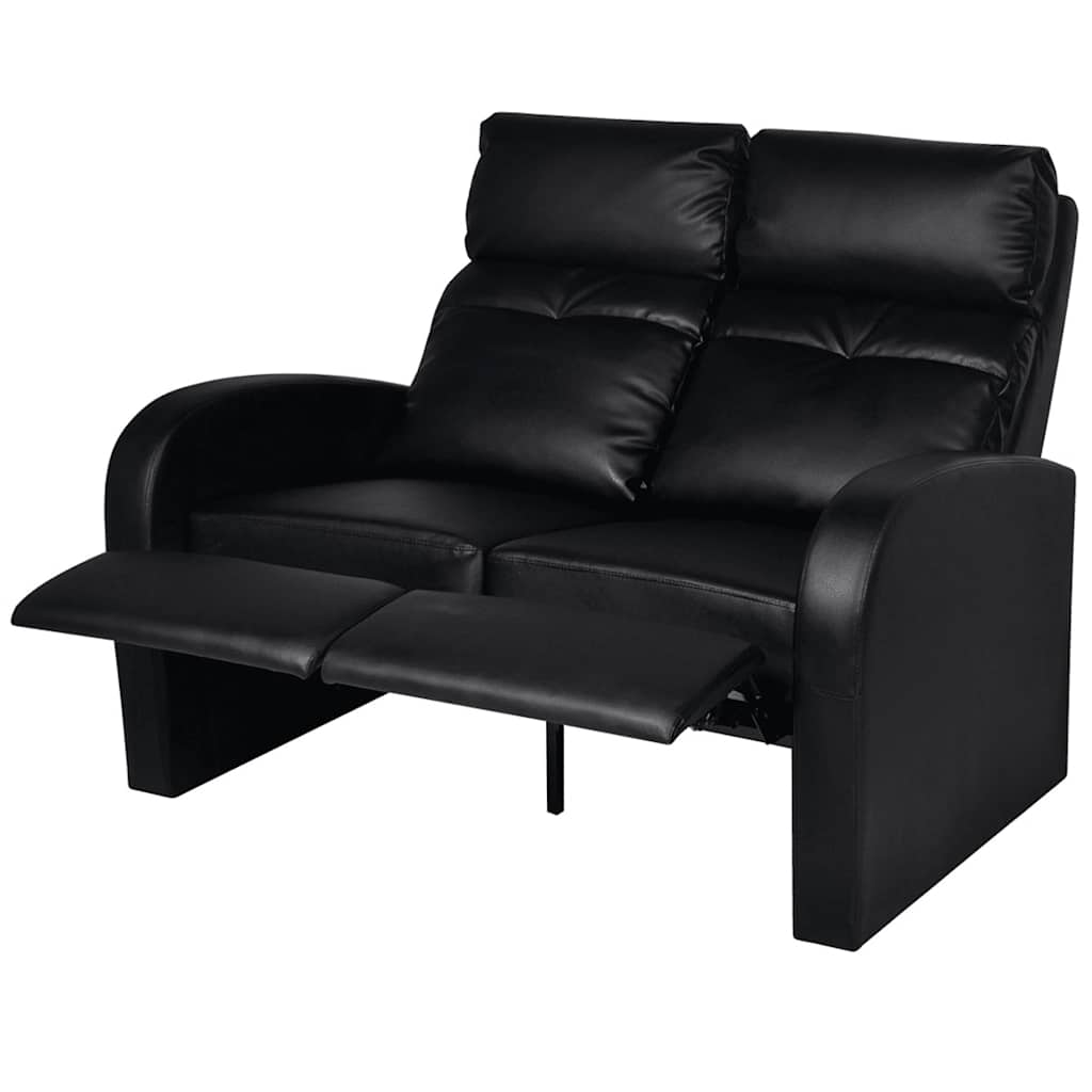 Fauteuil inclinable 2 places en similicuir noir - XIOS