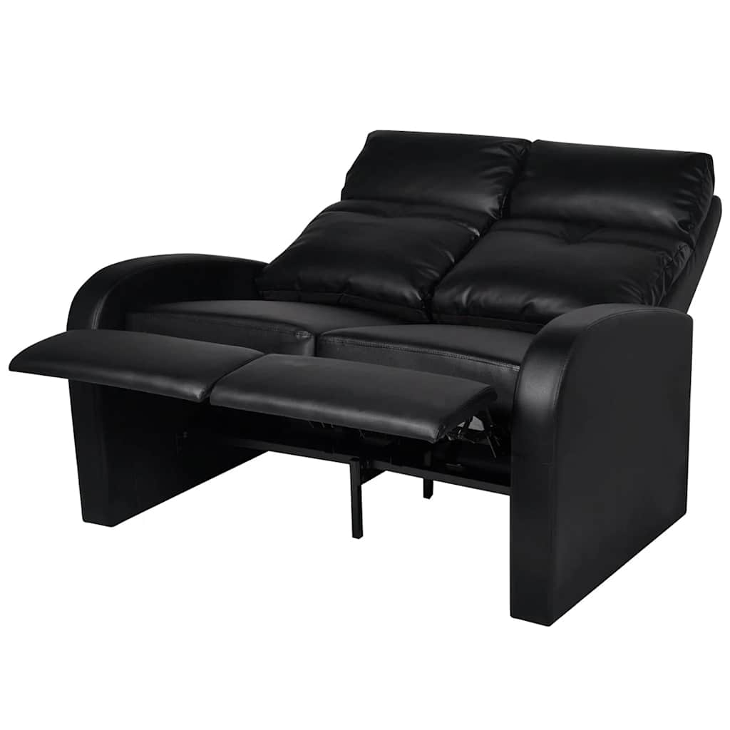 Fauteuil inclinable 2 places en similicuir noir - XIOS