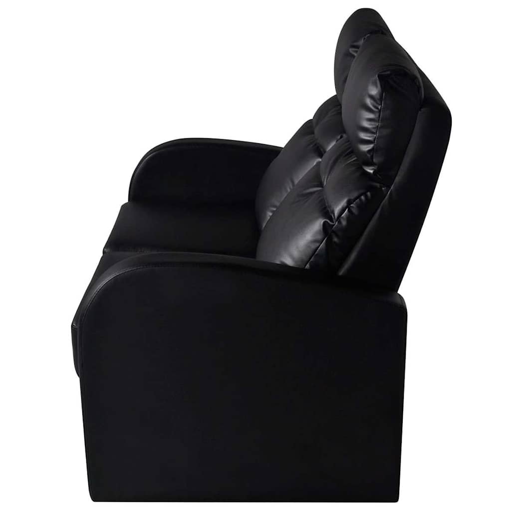 Fauteuil inclinable 2 places en similicuir noir - XIOS