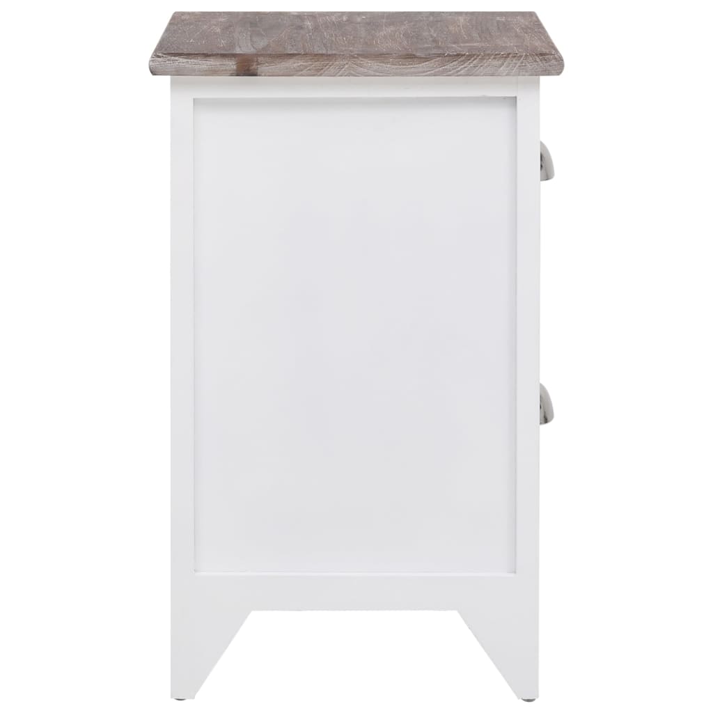 Table de chevet 2 pcs avec 2 tiroirs Marron et blanc - XIOS