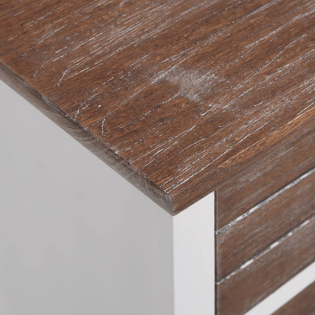 Table de chevet 2 pcs avec 2 tiroirs Marron et blanc - XIOS