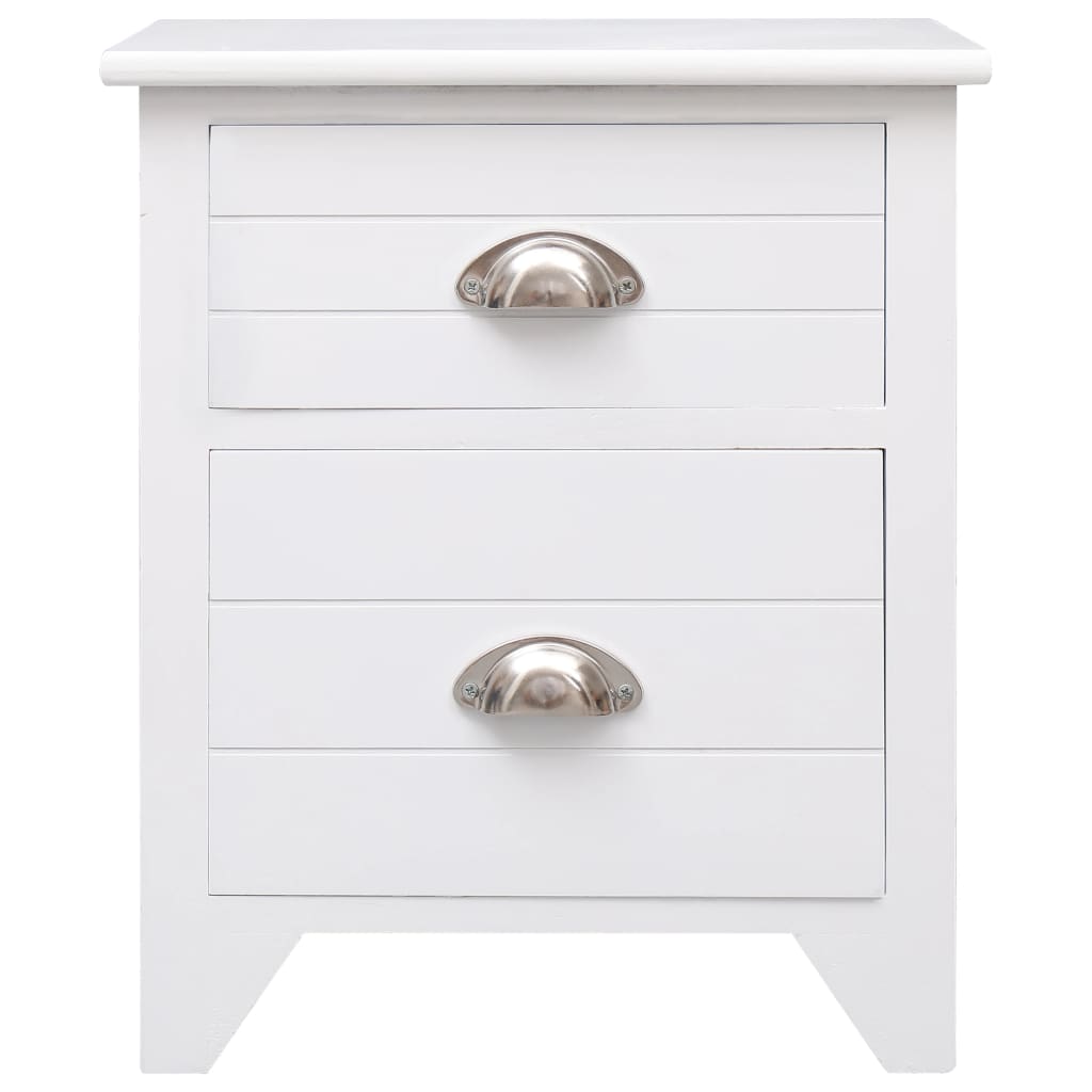 Table de chevet 2 pcs avec 2 tiroirs Blanc - XIOS