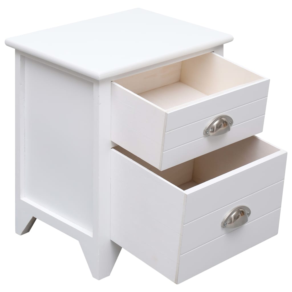 Table de chevet 2 pcs avec 2 tiroirs Blanc - XIOS