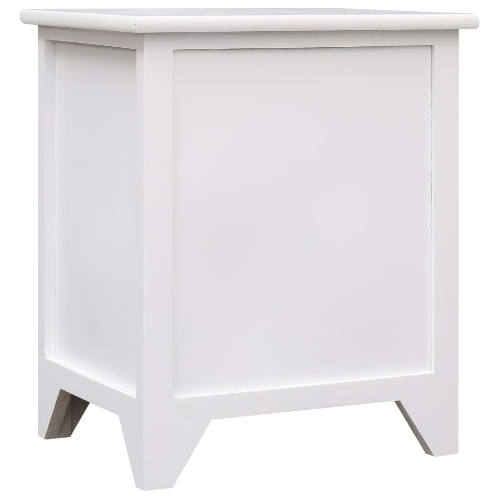 Table de chevet 2 pcs avec 2 tiroirs Blanc - XIOS